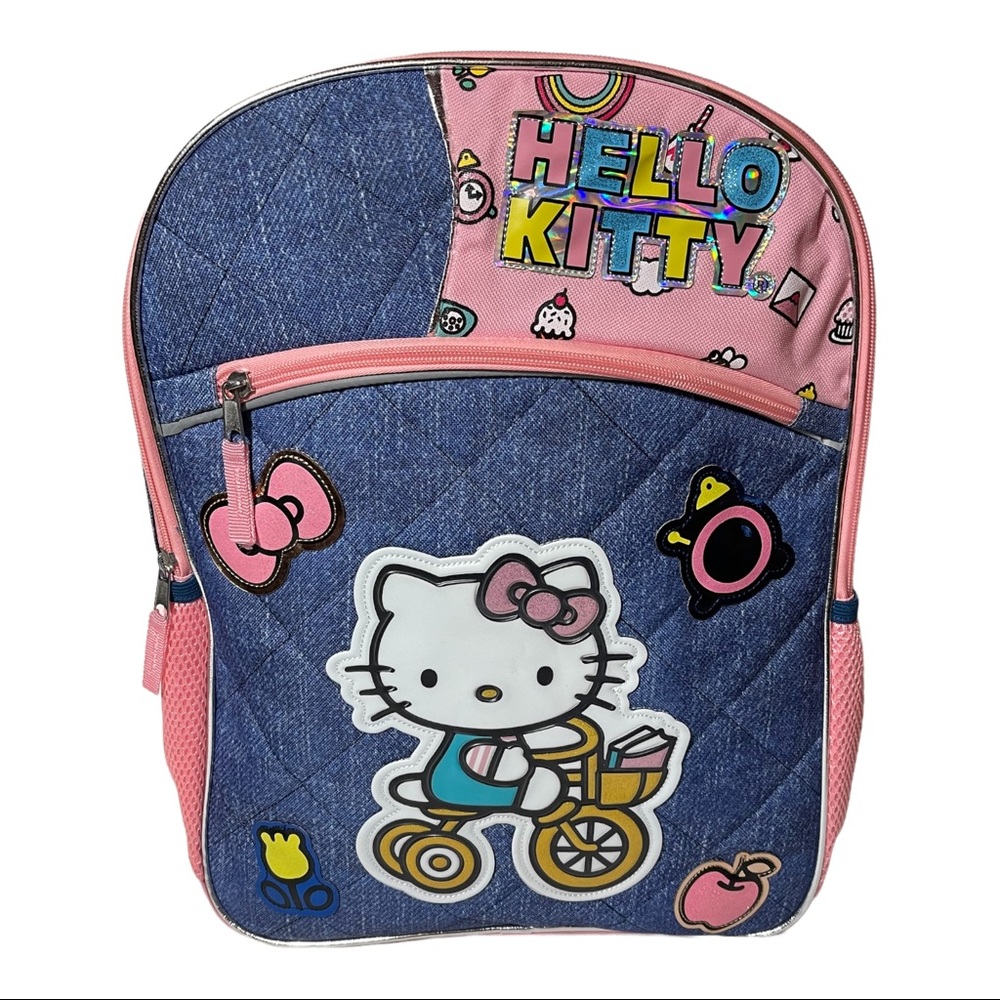 Kids 16” Hello Kitty Deluxe Denim Backpack